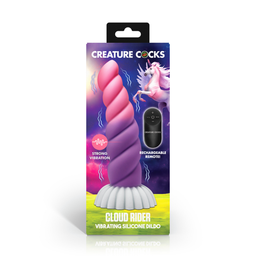 Xr brands Cloud Rider - Vibrerende Eenhoorn Siliconen Dildo - Paars/Roze (848518058331)