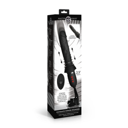 Xr brands Ultimate Power Pounder - Vibrerende en Duwende Siliconen Dildo met Afstandsbediening - Zwart (848518057464)