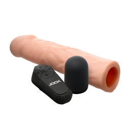 Curve toys Verlengstukken - Vibrerende Realistische Penisverlenging met Afstandsbediening - Licht (653078945133)