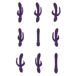 Vive by shots Rini - Pulse Wave Vibrating Double Penetration Rabbit - Paars (7423522539538)