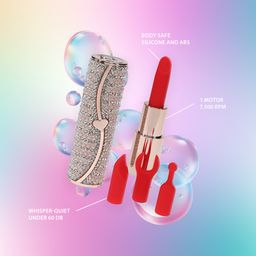 Loveline by shots Candy - Lipstick Vibrator with 4 Attachments - Pink (8714273070012)