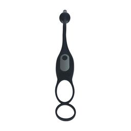 Levelz by shots Vibrerende Siliconen Prostaat Stimulator met Cock- en Ballring - Zwart (8714273067838)