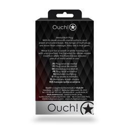 Ouch! by shots Heart Gem Butt Plug - Medium - Gunmetal/Amethist Paars (8714273493415)
