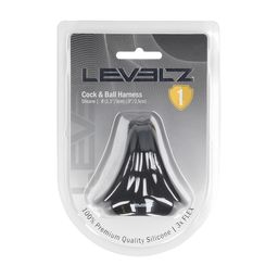 Levelz by shots Siliconen Cock- en Ballenharnas - Zwart (8714273063649)