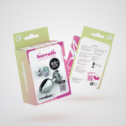 Crushious Borealis - Metalen Anale Plug met LED RGB - Medium - Zilver (7403254158535)