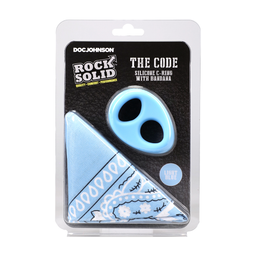 Doc johnson The Code - Siliconen Cockring met Bandana - Lichtblauw (782421098315)