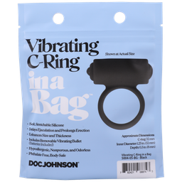 Doc johnson Vibrerende C-ring - Zwart (782421088743)