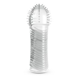Crushious Geribbelde Penis Sleeve - Transparant (799632355373)