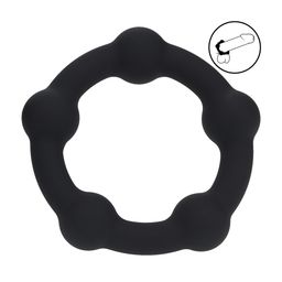 Levelz by shots Kralen Silikon Cockring - S - 30mm - Zwart (8714273062475)