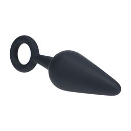 Levelz by shots Siliconen Anale Plug met Lus - M - Zwart (8714273064868)