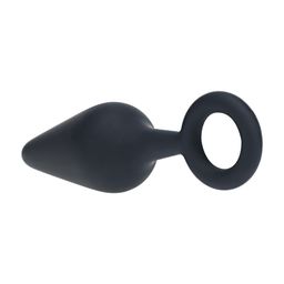 Levelz by shots Siliconen Anale Plug met Lus - M - Zwart (8714273064868)