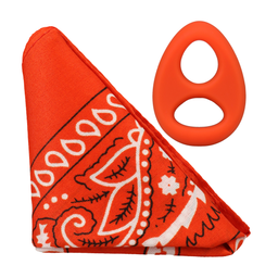 Doc johnson The Code - Siliconen Cockring met Bandana - Oranje (782421098285)