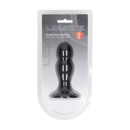 Levelz by shots Dubbele Rammelaar Vloeibare Siliconen Anale Plug - M - Zwart (8714273065148)