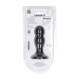 Levelz by shots Dubbele Rammelaar Vloeibare Siliconen Anale Plug - M - Zwart (8714273065148)