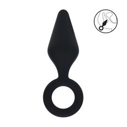 Levelz by shots Siliconen Anale Plug met Lus - M - Zwart (8714273064868)