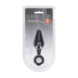 Levelz by shots Siliconen Anale Plug met Lus - M - Zwart (8714273064868)