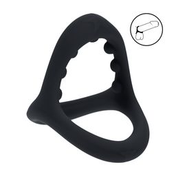 Levelz by shots Zachte Kraal Grip Siliconen Penis- en Ballenring - Zwart (8714273063526)