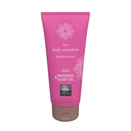 Hot 2 in 1 Massage en Glide Gel - Framboos - 7 fl oz / 200 ml (4042342005004)