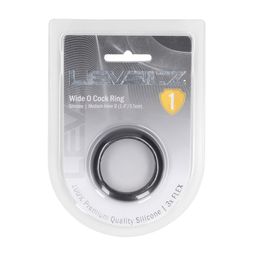 Levelz by shots Wide O Silicone Cockring - M - 35mm - Zwart (8714273061973)