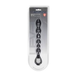 Levelz by shots Kralen Slang Silicone Anale Probe met Lus - Zwart (8714273066718)