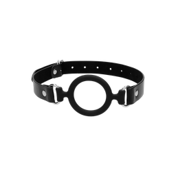 Ouch! by shots Siliconen Ring Gag met Leren Straps (8714273492425)