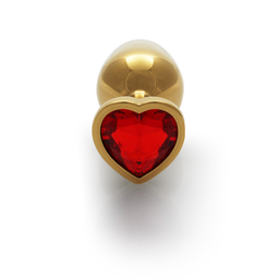 Ouch! by shots Hartvormige Edelpunt - Klein - Goud/Rood (8714273492920)