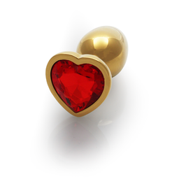 Ouch! by shots Hartvormige Edelpunt - Klein - Goud/Rood (8714273492920)