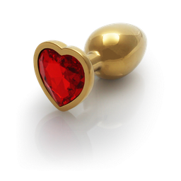 Ouch! by shots Hartvormige Edelpunt - Klein - Goud/Rood (8714273492920)