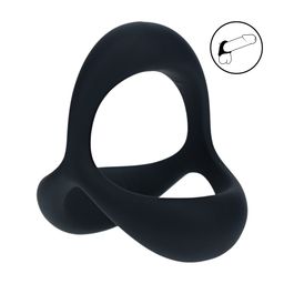 Levelz by shots Tri O Ergo Siliconen Cockring - Zwart (8714273063540)