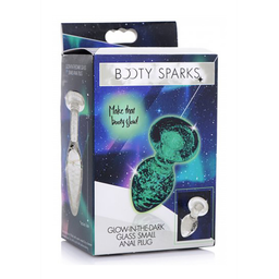 Xr brands Glow-In-The-Dark - Glazen Buttplug - Klein (848518039552)