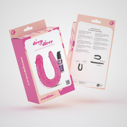 Crushious Deep Diver - Double Dildo with Anal Lubricant - 1.7 fl oz / 50 ml - Pink (7403254150775)