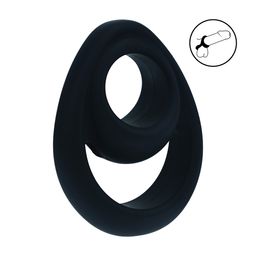 Levelz by shots Double Ergo Siliconen Cockring - Zwart (8714273063625)