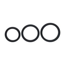 Levelz by shots Wide O Silicone Cockring Set van 3 - L/XL/XXL - Zwart (8714273062123)