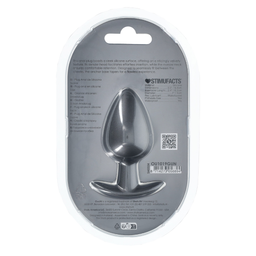 Ouch! by shots Zachte Siliconen Anale Plug - Groot - 3,5 / 8,9 cm - Gunmetal (8714273056894)