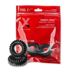 Perfectfitbrand PF Blend Premium Stretch Ribbed Ring Slim - Cockring Set (851127008734)