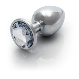 Ouch! by shots Ronde Edelsteen Butt Plug - Groot - Zilver/Diamant (8714273533647)