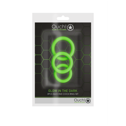 Ouch! by shots Cockring Set - Glow in the Dark - 3 Stuks (7423522639627)