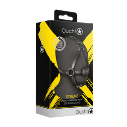 Ouch! by shots Hoofdharnas met Solid Ball Gag - Zwart (8714273050922)