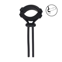 Levelz by shots Afneembare Brede Verstelbare Siliconen Lasso Cockring - 5mm - Zwart (8714273063991)