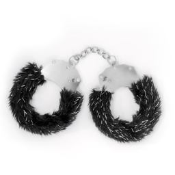 Crushious Spangle - Metalen Handboeien met Pluche - Zwart (7403254159891)