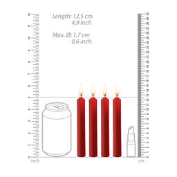 Ouch! by shots Plagerige Wax Kaarsen - 4 Stuks - Rood (8714273544971)
