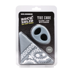 Doc johnson The Code - Siliconen Cockring met Bandana - Grijs (782421098261)