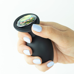 Crushious Camileo - Anale Plug met Vier Verwisselbare Edelstenen - Groot - Zwart (7403254158580)