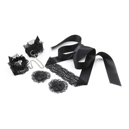 Crushious Lace Me Up - Bondage Lacy Set - Zwart (799632355137)