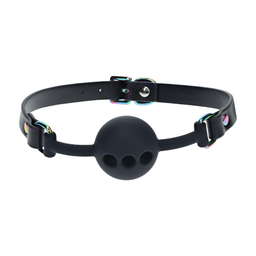 Ouch! by shots Venice Collectie - Siliconen Ball Gag - Zwart (8714273055910)