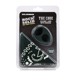 Doc johnson The Code - Siliconen Cockring met Bandana - Hunter Green (782421098599)