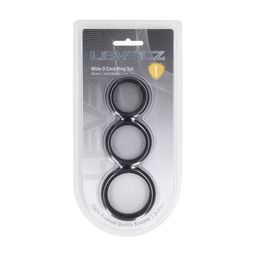 Levelz by shots Wide O Siliconen Cockring Set van 3 - S/M/L - Zwart (8714273062109)