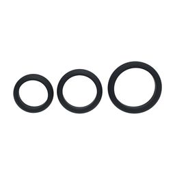 Levelz by shots Wide O Siliconen Cockring Set van 3 - S/M/L - Zwart (8714273062109)