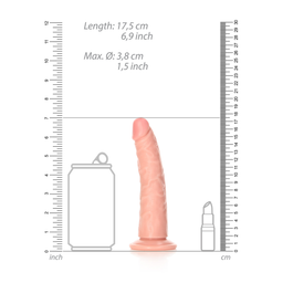 Realrock by shots Slank Realistisch Dildo met Zuignap - 6 / 15,5 cm (7423522625606)