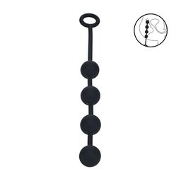 Levelz by shots Ronde Siliconen Anale Ballen - M - 30mm - Zwart (8714273066831)